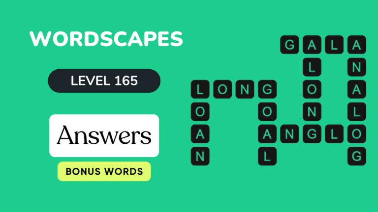 Wordscapes level 165 answers