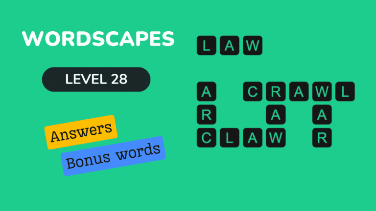 Wordscapes level 28 answers