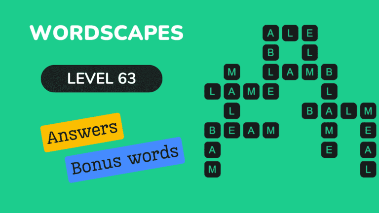 Wordscapes level 63 answers