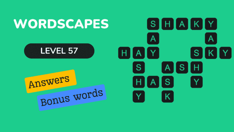 Wordscapes level 57 answers