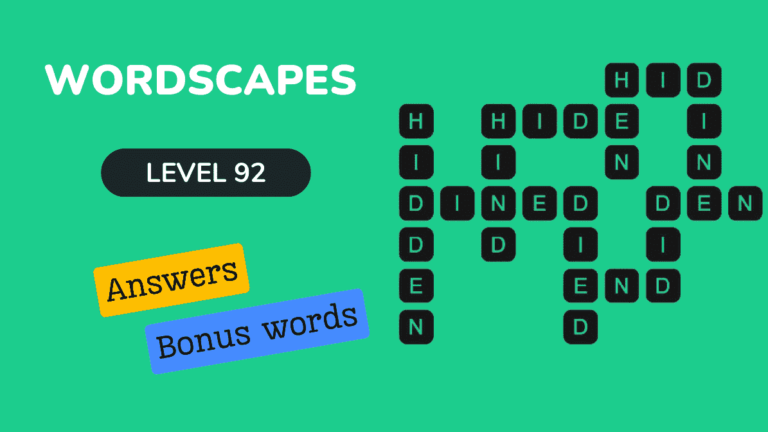 Wordscapes level 92 answers